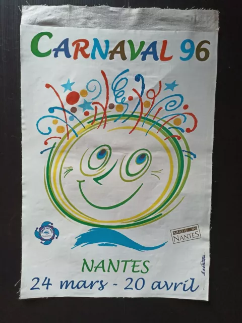 Affiche Ancienne Entoilee Carnaval De Nantes 1996 /Dessin Ch De La Pastelliere
