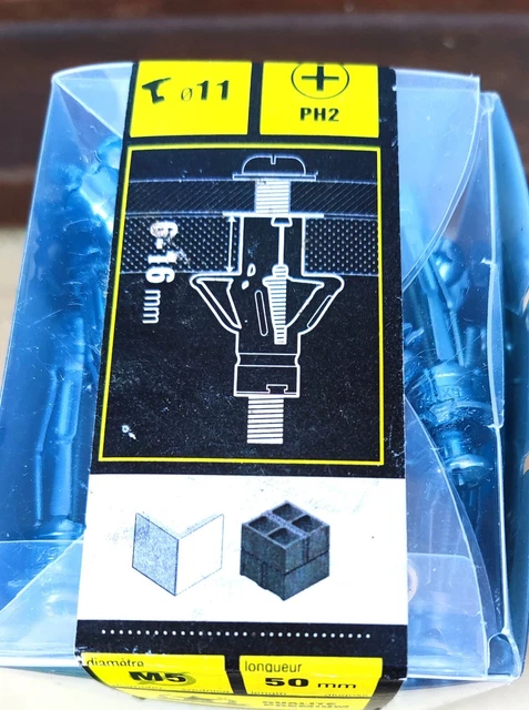 80 CHEVILLE CORPS CREUX PREMIUM ACIER ZINGUÉ - AVEC VIS  5x50