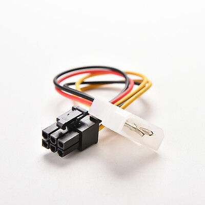 2 X PCI-E Graphic Card Power Connector Cable Adapter 4-Pin to 6-Pin MoleHFTM