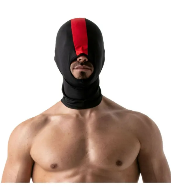 TOF PARIS Naughty Open Mouth Lycra Stretchy Hood Black & Red