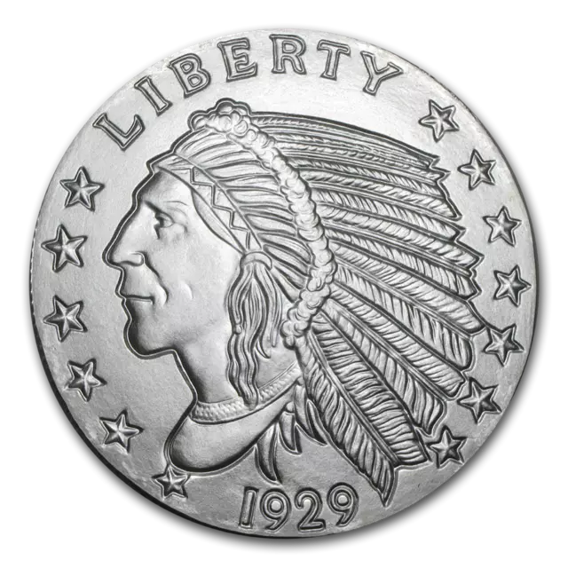 Silver - 5 oz Incuse Indian Round