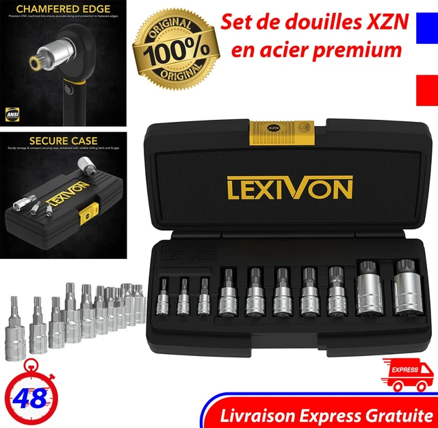 Lot De 10 Douilles XZN M4 à M18 DAKCOS - Coffret Embouts Multidents 1/4 3/8 1/2