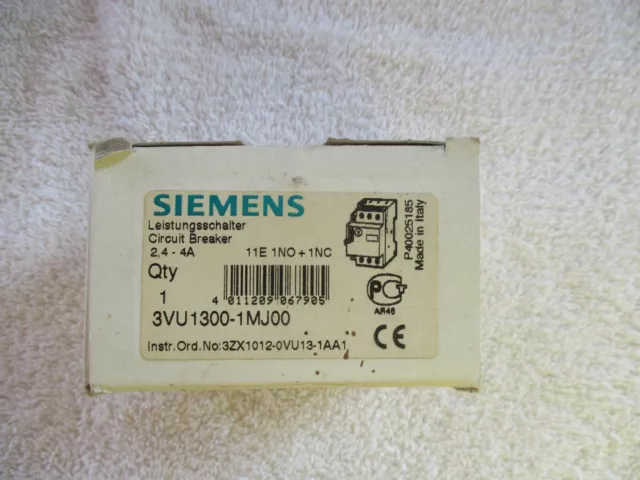 NIB Siemens Circuit Breaker 2.4-4A        3VU1300-1MJ00