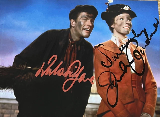 Dick Van Dyke And Julie Andrews Hand Signed Photo Mary Poppins