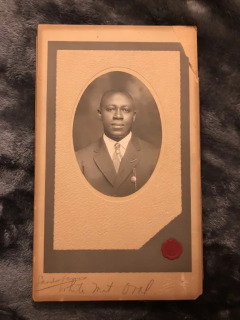 C 1920 Dapper Handsome African American Man Long Cabinet Photo Moultrie Georgia