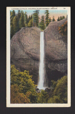 The Columbia River Highway Oregon #34 Latourelle Falls white border postcard