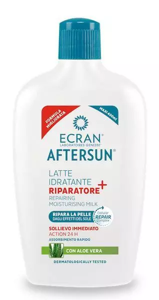 New Ecran After Sun Aloe Vera 400Ml Repairing Cooling Moisturising Milk