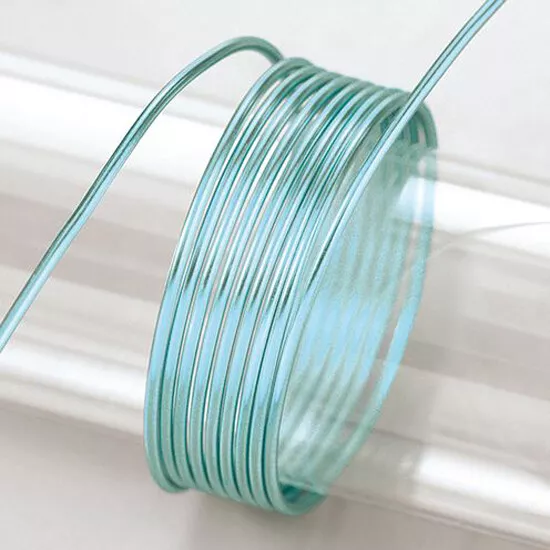 Alambre de aluminio ø 2 mm, 5 m, alambre artesanal anodizado azul claro (0,70 EUR/m)