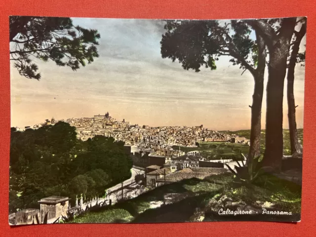 Cartolina - Caltagirone ( Catania ) - Panorama - 1955 ca.