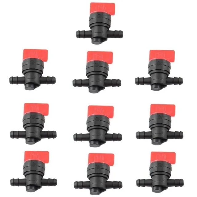 10pcs 1/4" In-Line Straight Fuel Gas Cut-Off/Shut-Off Valves For Small Engines