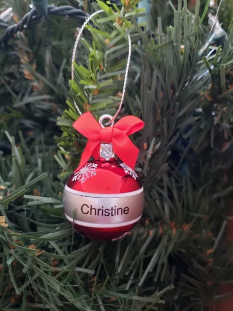 Ganz Miniature Personalized Nicholas Christmas Ornament Snowflakes Mini Red  Ball