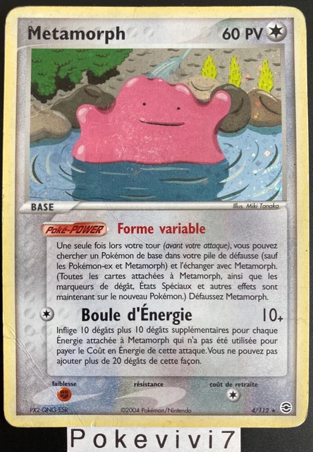 Carte Pokemon METAMORPH 4/112 Holo Bloc EX Rouge Feu Vert Feuille FR