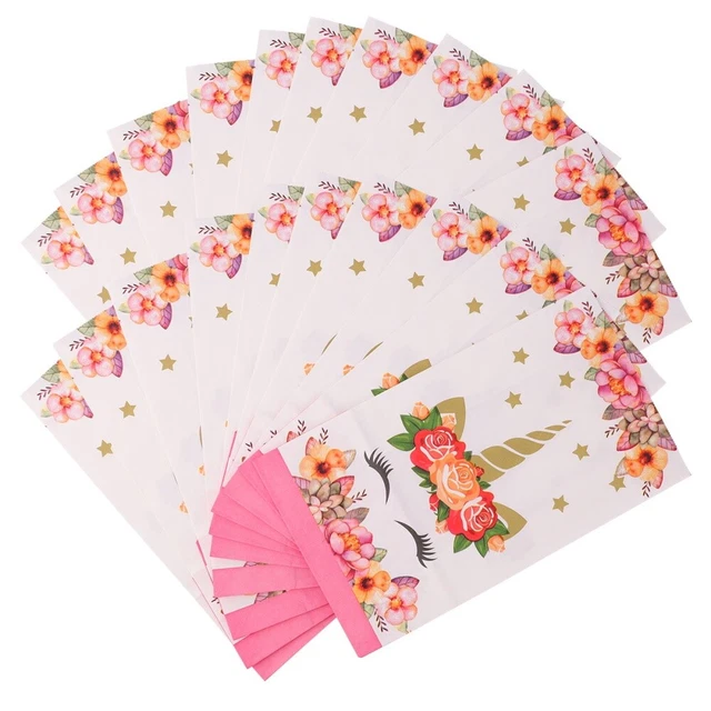 20 piezas Encantadora bolsa de muestras de unicornio embalaje creativo de papel kraft guardar