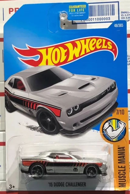 2017 Hot Wheels '15 Dodge Challenger, Silver, #7/10 Muscle Mania, #48/365, Mopar