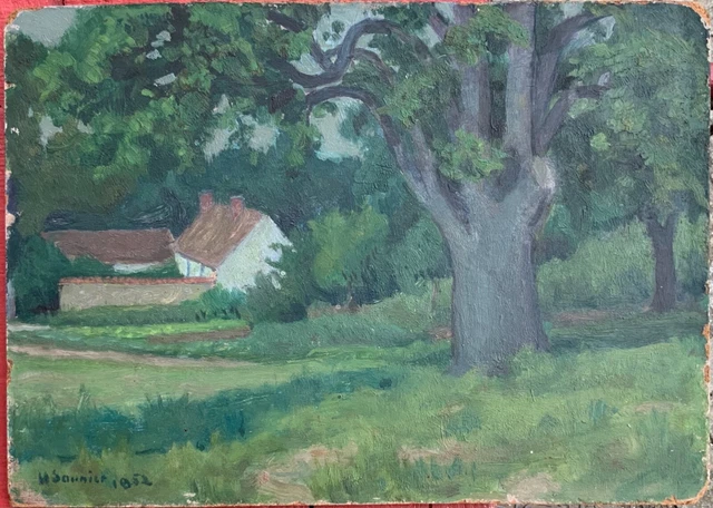 Broderie Crewel Ancienne - Paysage - Finie, Non Encadrée - 16x12 Pouces - 1991
