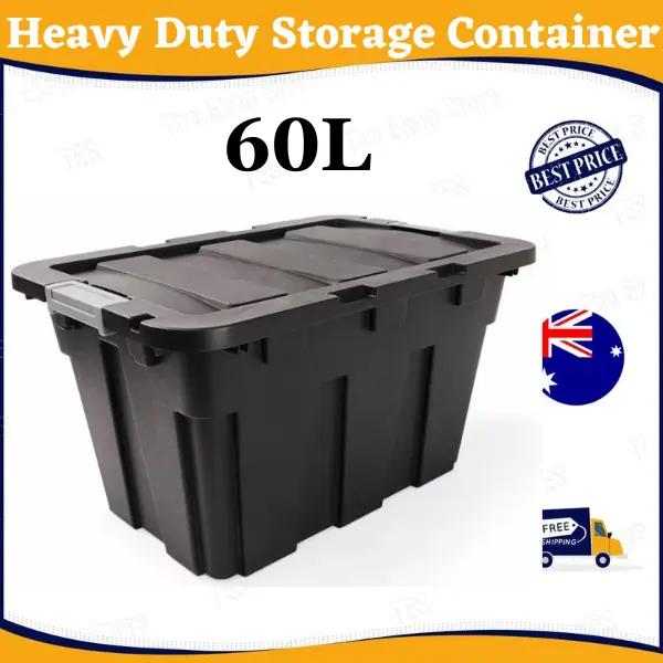 60L Heavy Duty Large Plastic Storage Tub Container that comes with a lid NEW AU