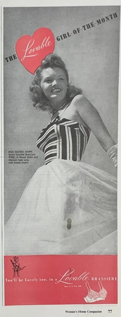 Magazine Ad* - 1946 - Lovable Bras - Gloria Harpe - Model #900