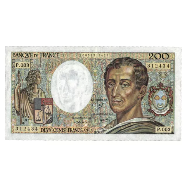 Frankreich Banknote 200 francs Montesquieu Fay.70 AU (Wählen Jahr Und Alphabet)