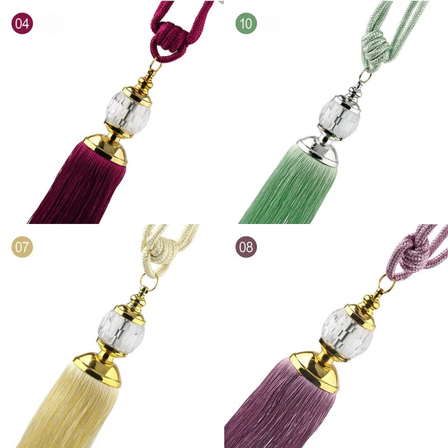 Tie Holdbacks Tassel Tiebacks Decor Bedroom 2pcs Curtain Backs Rope Ball Beaded