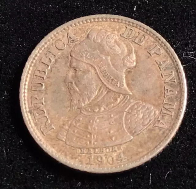 1904 Panama Silver 5 Centesimos