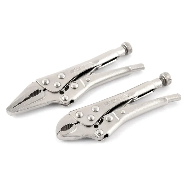 2 in 1 Stainless Steel Adjustable Curved Jaw Grip Locking Pliers Set