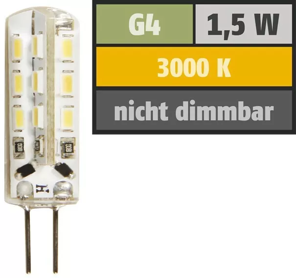 LED Stiftsockel Leuchtmittel G4 G9 3000K 4000K dimmbar Stiftsockellampe 1,5W 3W