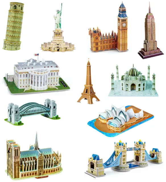 Célébres Constructions Monuments Architecture Répliques 3D Modèles Puzzle Sets