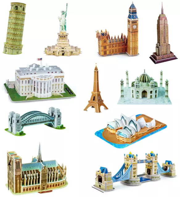 Famous Buildings Landmarks Architecture Replicas 3D Models Jigsaw Puzzles Sets