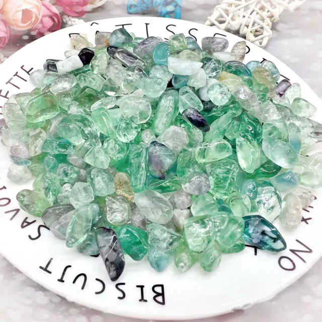 Natural Green Fluorite Crystal Gem Stone Decoration Chips Chakra Healing Reiki