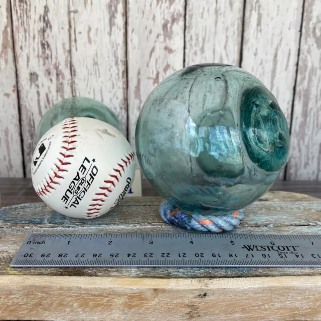 Old Japanese Glass Fishing Float - 4” Softball Size - Authentic Ball From Japan