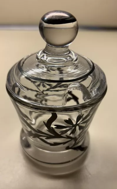 Silver City Flanders Poppy Sterling Silver 3” Overlay Lidded mustard Dish