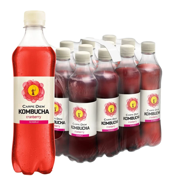 Tè misto tè 11 x 500 ml carpe diem kombucha cranberry incl. 2,75 cauzione MHD 11/23