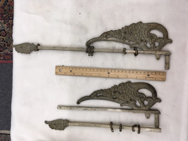 Antique Swing Arm iron Curtain Rods Art Nouveau Deco Victorian