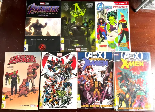 7 Avengers-related TPB Graphic Novels Endgame Prelude A vs X Wolverine & X-Men