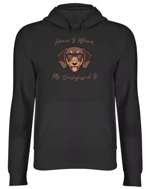 Pet Dog Lover Hoodie Mens Womens Home is where my Dachshund is Top Gift