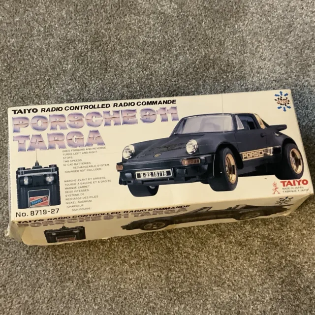 Taiyo Radio Controlled Porsche 911 Targa Vintage Boxed Retro RC Car Remote