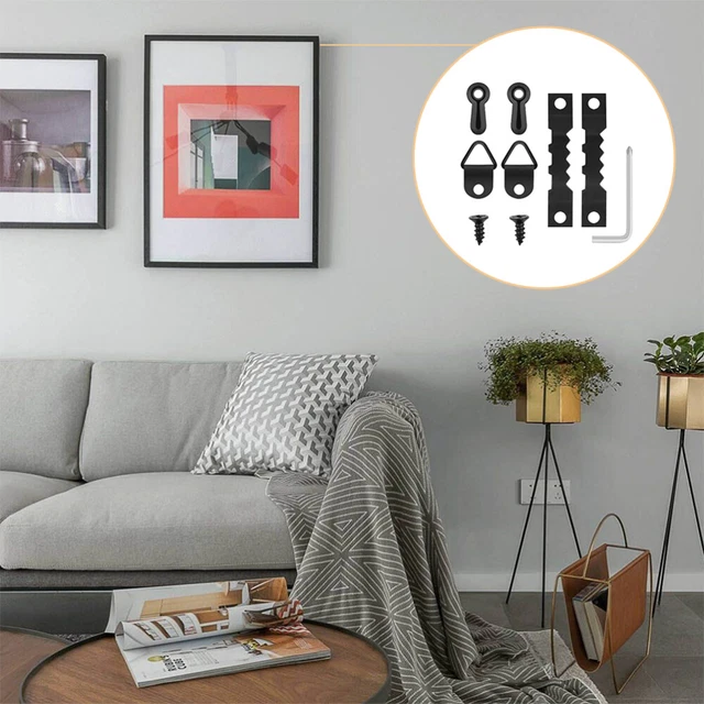 Metal Picture Hanger Photo Frame Sawtooth Hook Canvas Pictures Screw Set