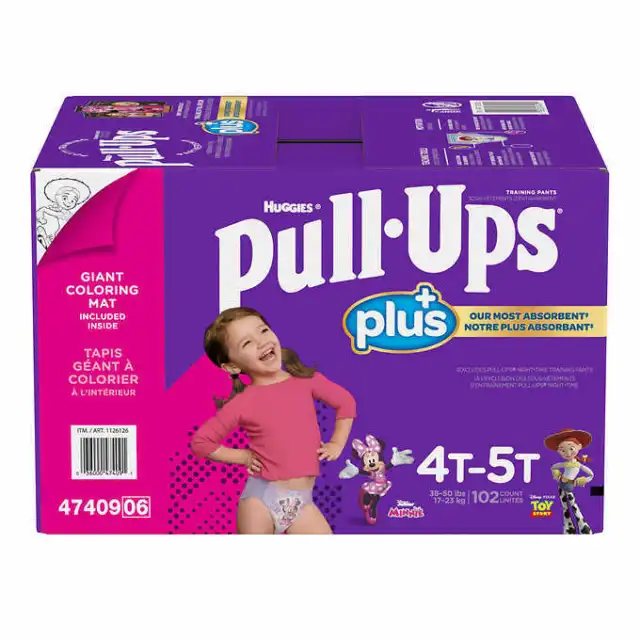 Huggies Pull Ups Training Pants For Girls Size 4T-5T: 38-50lbs, 102ct  CWS