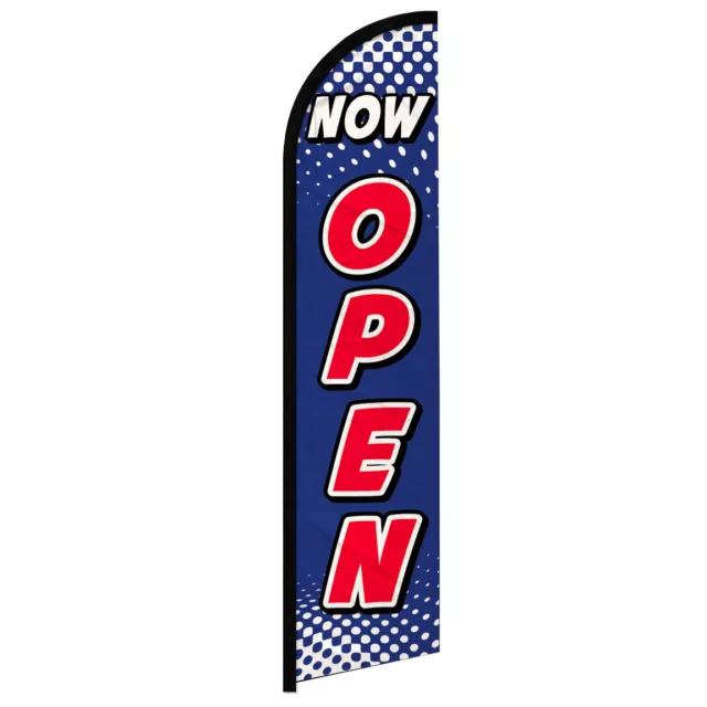 Now Open Windless Advertising Swooper Flag Open Welcome Sign BLUE/RED