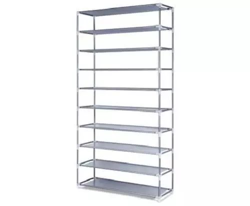 50 Pairs 10 Tiers Bedroom Wardrobe Stackable Storage Shoe Rack Organiser Shelf.