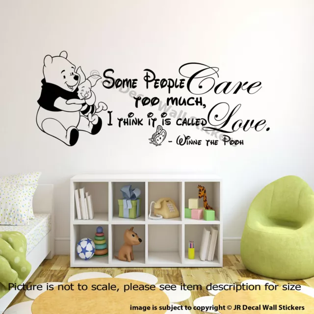 Love - Winnie The Pooh quote wall art stickers, Kids bedroom nursery quote decal