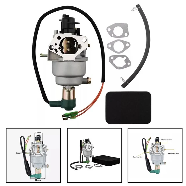Carburatore Con Guarnizione Per Generatore Di Corrente A Benzina Power KW6500 - Ricambio Compatibile Per Albero Motore