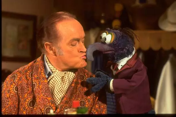 Bob Hope kissing puppet character Gonzo on The Muppet Show at E- TV Old Photo