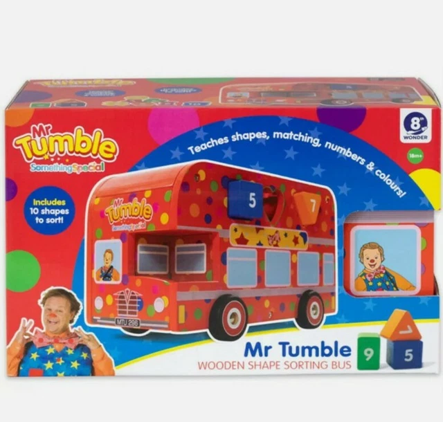 CBEEBIES MR TUMBLE Something Special 9095 Wooden Shape Sorter Bus Toy cbeebies-mr-tumble-something-special-9095-wooden-shape-sorter-bus-toy