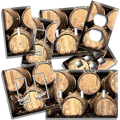 Rustic Vinage Winery Cellar Wood Wine Barrel Light Switch Outlet Plate Art Decor
