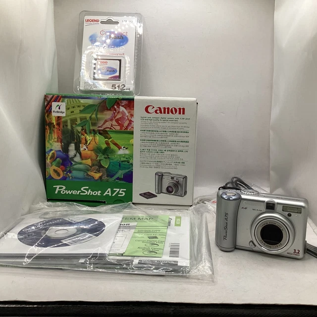 CANON POWERSHOT A75 Digital Camera w/ Original Box (Working) (P7) S565