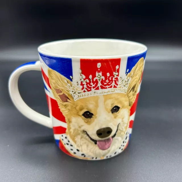 Paper Prod Design Royal British Corgi Dog w Crown Coffee Mug Bone China 16 oz