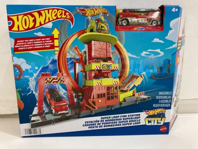 NEW Hot Wheels Super Loop Fire Station includes 1 fire truck vehicle RRP$49.99