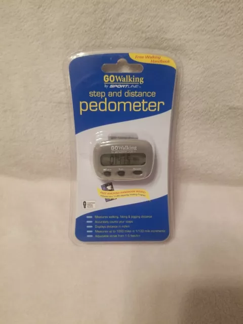 Go Walking By Sportline Step And Distance Pedometer Hiking Jogging Count NEW