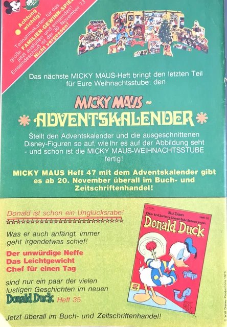 Micky Maus Comic Heft Nr.46 Z 1- mit GS+SB+Beilage1973 (144) 3